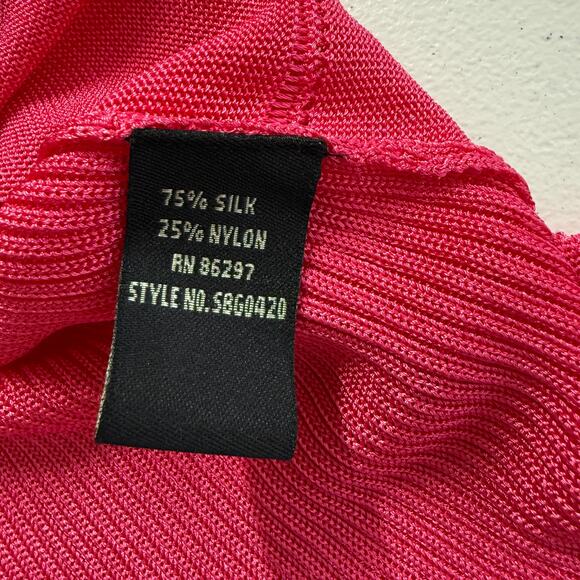 BCBGMAXAZRIA NWT Silk Blend Peplum Sweater Top Pink Long Sleeve Women’s XL $160 - Picture 7 of 13